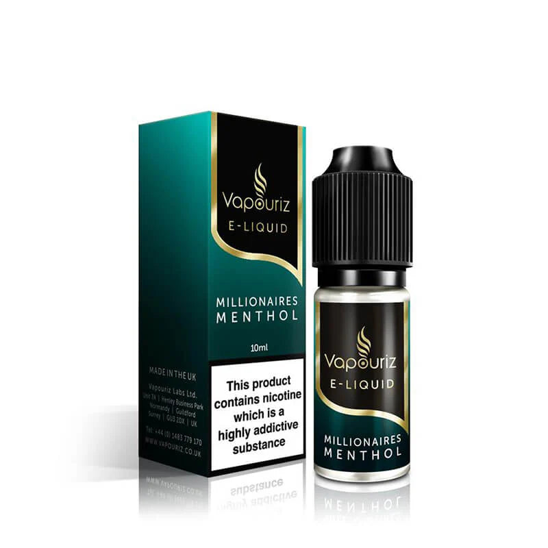 Vapouriz Premium E-Liquid 10ml bottle, 70% PG 30% VG ratio, available in 0mg 3mg 6mg 12mg 18mg nicotine strengths, 65+ flavours, UK manufactured, TPD compliant